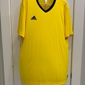 Adidas Men's Yellow V-Neck Shirt